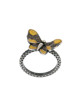 Bottega Veneta butterfly diagonal ring, $300