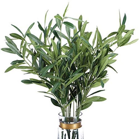 Amazon.com: FUNARTY 5pcs Artificial Olive Leaves Long Stems 37' Tall with 270 Leaves Fake Eucalyptus Plant Branches for Floral Arrangement Vase Bouquets Wedding Greenery Decor: Kitchen & Dining
