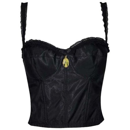 Dolce & Gabbana Limited Edition "Vintage" Mary Charm Black Bustier