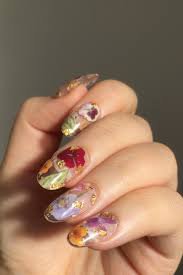 clear pressed flower nails - Google Search