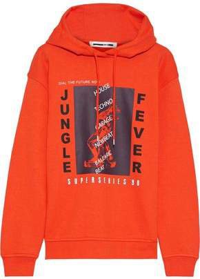 Printed French Cotton-blend Terry Hoodie
