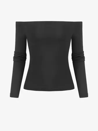 Women's Sexy Off Shoulder Long Sleeves Slim Fit T Shirt In BLACK | ZAFUL 2023