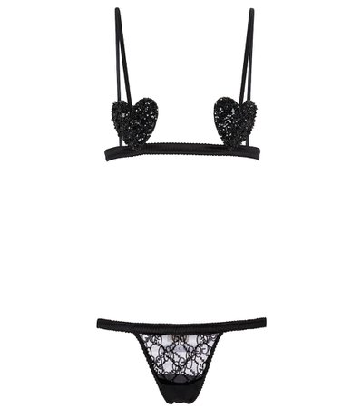 Gucci - Sequinned bra and briefs | Mytheresa