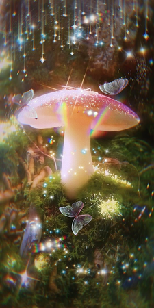 magical mushroom background