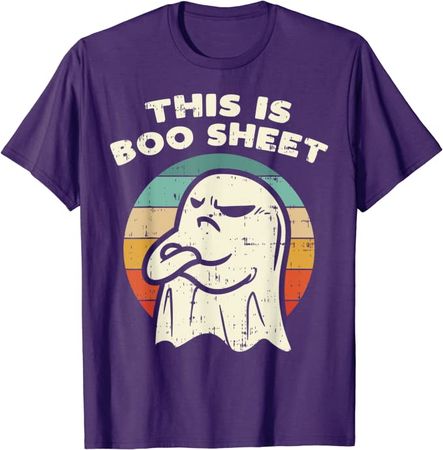 Amazon.com: This Is Boo Sheet Ghost Retro Halloween Costume Men Women T-Shirt : Clothing, Shoes & Jewelry