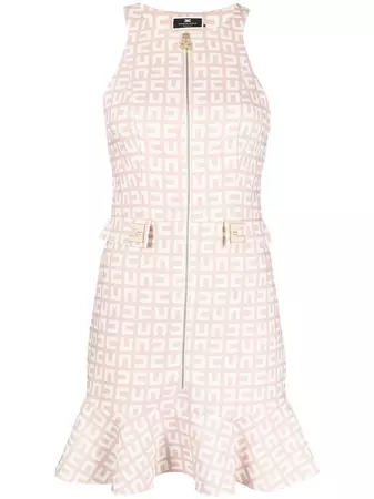 Elisabetta Franchi Maze-pattern Ruffled Dress - Farfetch