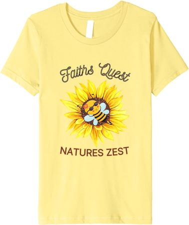Amazon.com: Cute Bumblebee Gardening Sunflower Christian Faith Nature Premium T-Shirt : Clothing, Shoes & Jewelry