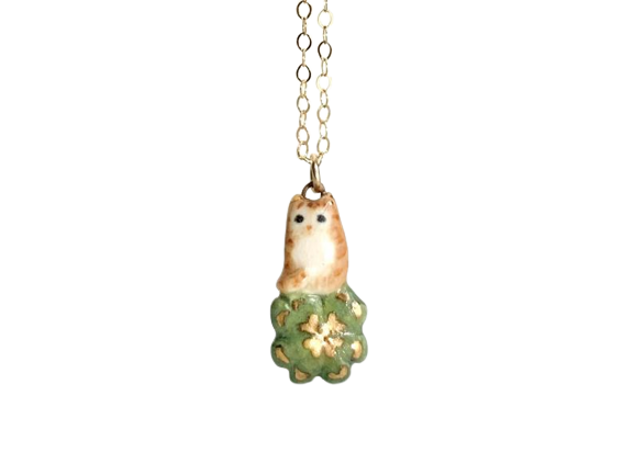 Lucky Cat Charm Necklace // ChikoCraft