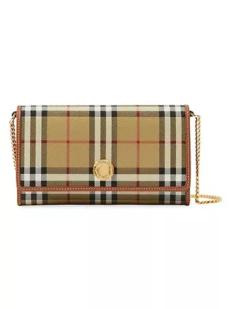 Shop Burberry Hannah Check Wallet-On-Chain | Saks Fifth Avenue