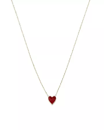 AQUA Enamel Heart Pendant Necklace in Sterling Silver or Gold-Plated Sterling Silver, 16"-18" - 100% Exclusive | Bloomingdale's