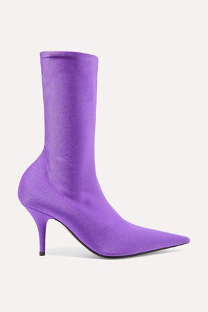 Knife Spandex Sock Boots - Purple