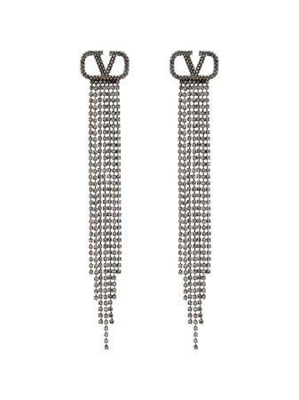 Valentino Garavani VLOGO Crystal Drop Earrings - Farfetch