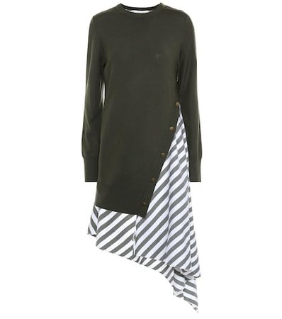 Striped wool and cotton dress