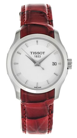 Tissot Couturier White Dial Red Leather Watch T0352101601101