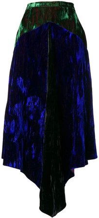 two-tone velvet skirt