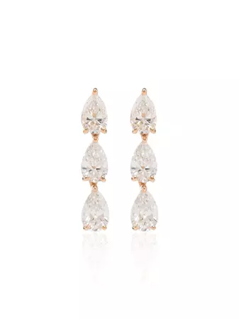 Anita Ko 18kt Rose Gold Pear Diamond Earrings - Farfetch