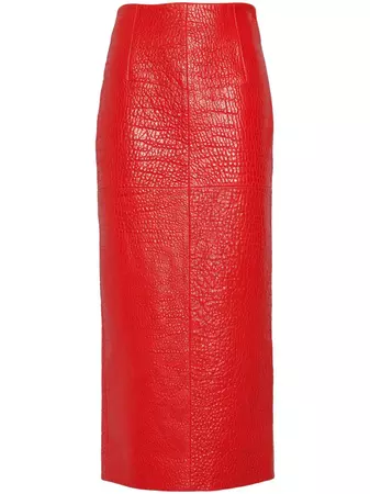 Prada Leather Midi Skirt - Farfetch