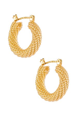 Electric Picks Jewelry Presley Hoops in Gold | REVOLVE