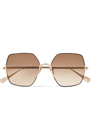 Sunday Somewhere | Eden oversized square-frame gold-tone sunglasses | NET-A-PORTER.COM