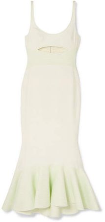 Cutout Stretch-crepe Midi Dress - White