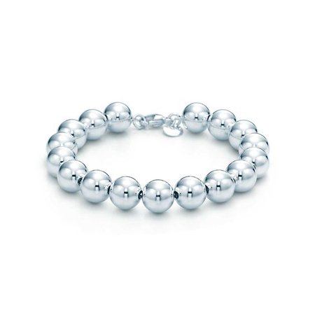 Bead bracelet in sterling silver, 7.5" long and 10 mm. | Tiffany & Co.
