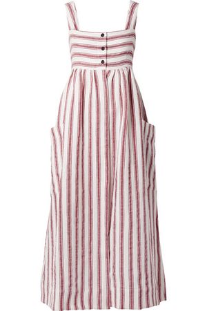 Three Graces London | Elinor striped linen and cotton-blend maxi dress | NET-A-PORTER.COM