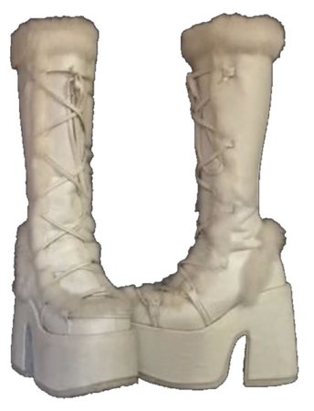 demonia camel boots white