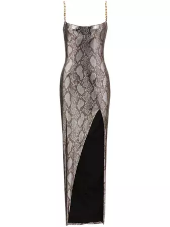 Balmain snakeskin-print Metallic Maxi Dress - Farfetch