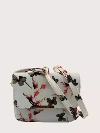 Sale | Floral & Butterfly Crossbody Bag | ROMWE USA