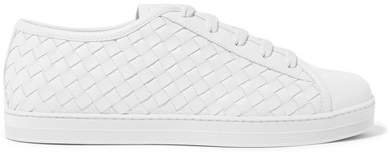 Intrecciato Leather Sneakers - White