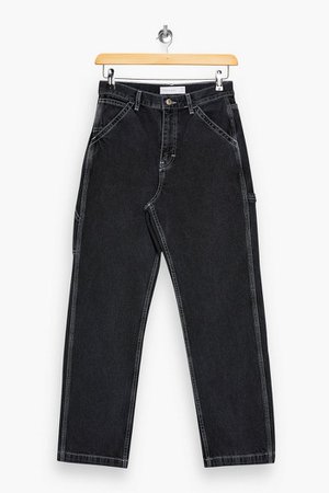 PETITE Washed Black Carpenter Jeans | Topshop