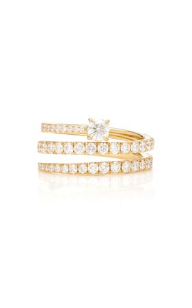 18k Yellow Gold Diamond Coil Ring By Anita Ko | Moda Operandi