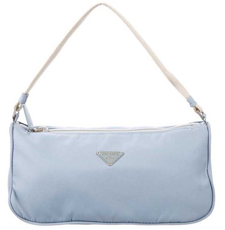prada nylon mini bag in blue