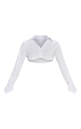 White Underbust Detail Crop Shirt | Tops | PrettyLittleThing USA