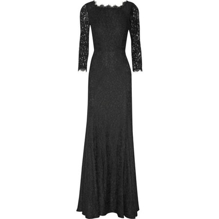 Diane von Furstenberg 'Zarita' Black Lace Gown