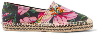 Canaee Printed Canvas Espadrilles - Pink