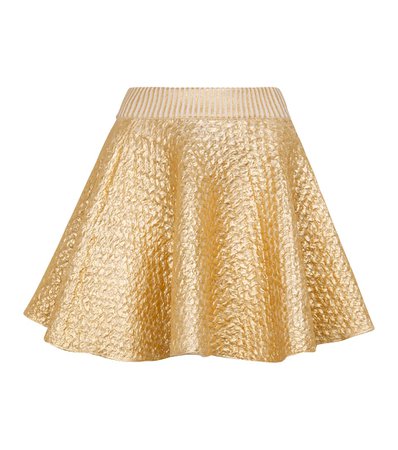 VALENTINO Metallic wool-blend miniskirt