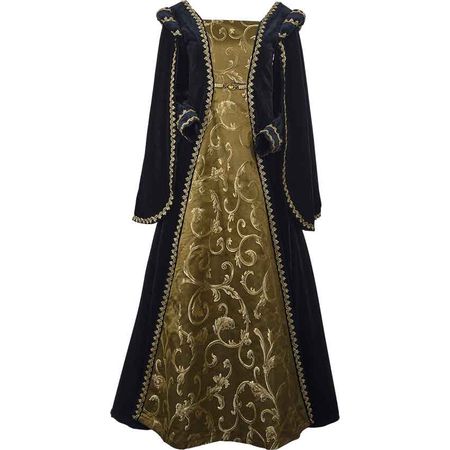 Courtly Renaissance Dress - Black and Gold - Medieval Collectibles