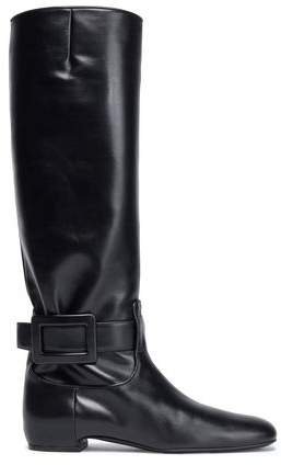 Buckle-detailed Leather Boots
