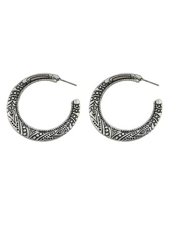 Ancient Silver Color Retro Pattern Exquisite Fashion Earrings