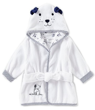 Little Me Baby Boys Newborn-9 Months Puppy Toile Hooded Bath Robe | Dillard's