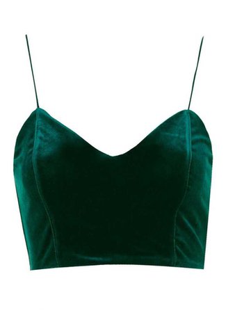 Green Zip Back Velvet Cami TopFor Women-romwe