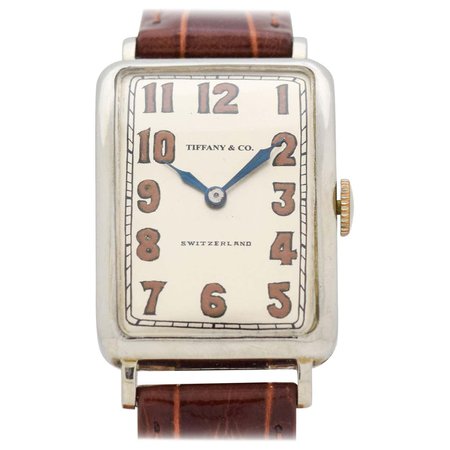 Vintage Tiffany and Co. Rectangular-Shaped 18 Karat Gold Watch, 1920s-1930s at 1stDibs | vintage tiffany gold watch