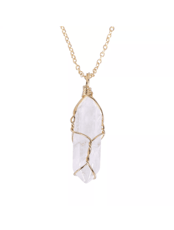 clear quartz pendant necklace