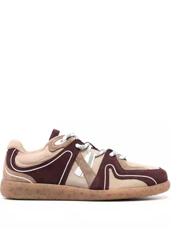 GANNI mesh-panelled Leather Sneakers - Farfetch