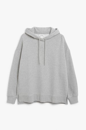 Side slit hoodie - Grey - Sweatshirts & hoodies - Monki WW