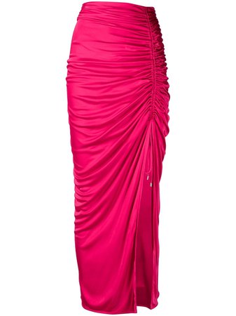 The Attico high-rise draped cut-out midi skirt pink 211WCS41J010 - Farfetch