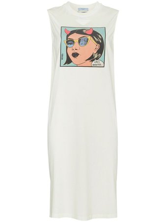 Prada Comic Print Jersey Dress