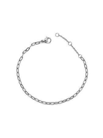 (Stainless Steel) Miniature Link Chain Bracelet in Silver | Arva.co