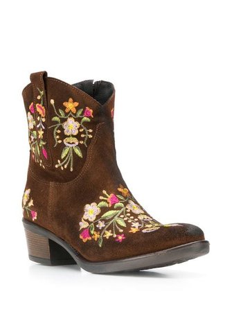 Blugirl floral embroidered boots
